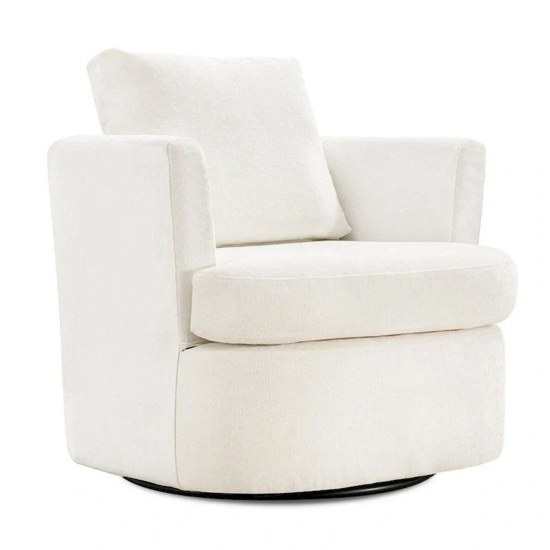 Juego de sillones giratorios tapizados en chenilla moderna, juego de sillones giratorios modernos para sala de estar