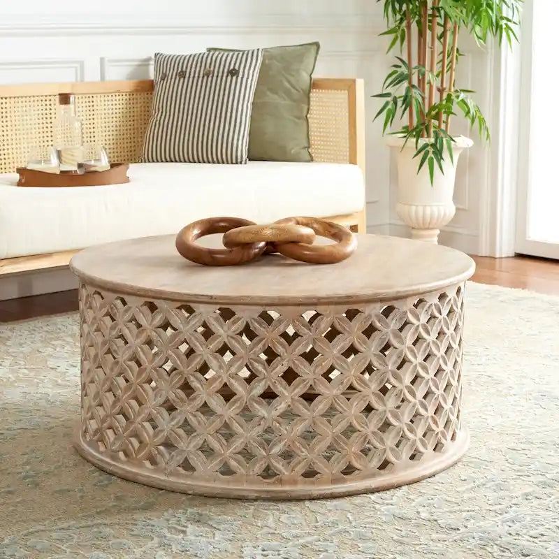 Mesa de centro redonda Antkea de SAFAVIEH - 35 L x 35 An x 16 Al - 35Anx35Fx16Al