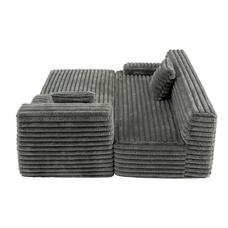 Sofá seccional Cloud, sofá moderno tapizado con 2 cojines, sofá de combinación libre, sofá seccional modular en forma de L