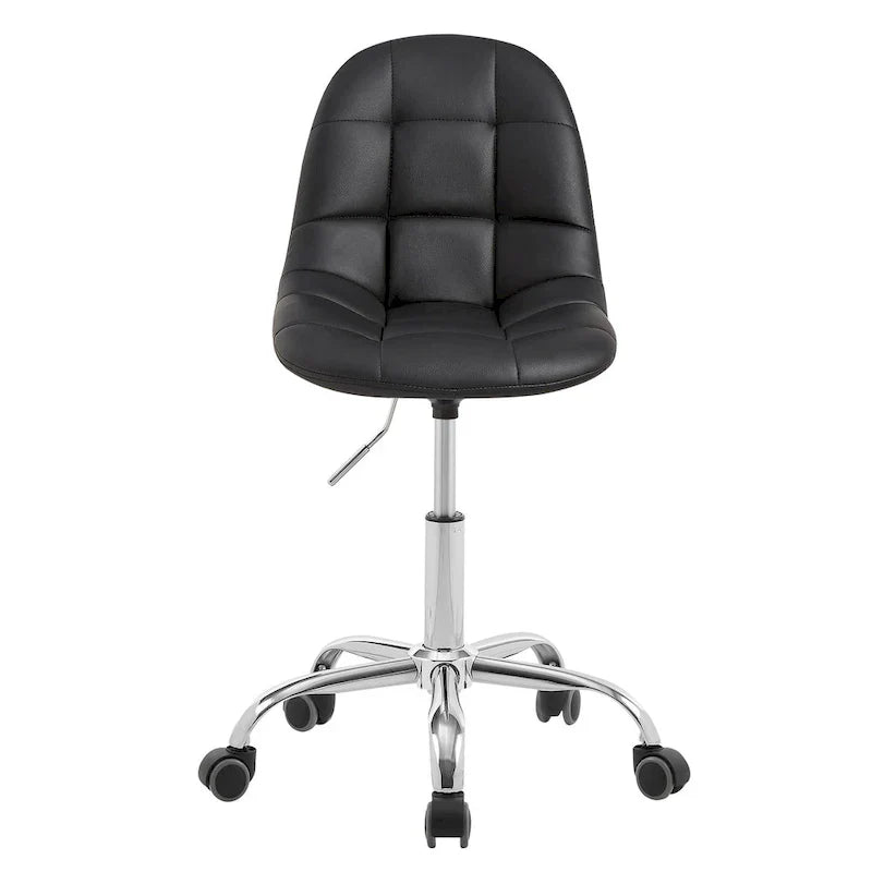 Silla de oficina en casa sin brazos Javlergo, silla de escritorio de computadora con ruedas y altura ajustable