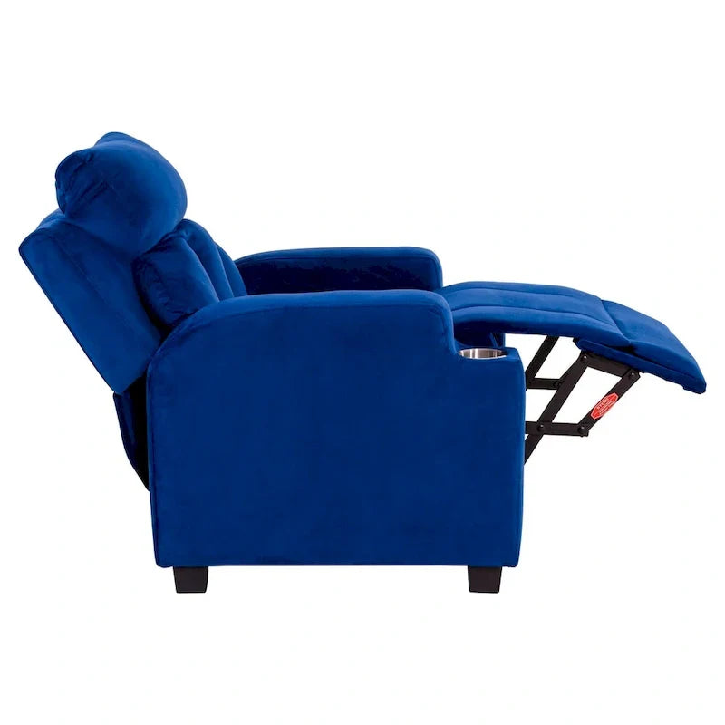Sillón Reclinable Deluxe para Niños con Reposapiés, Reposacabezas y 2 Portavasos, Reclinable Infantil de Microfibra para Mayores de 3 Años