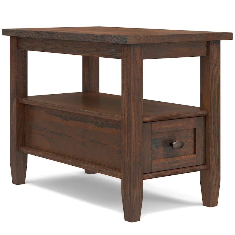WYNDENHALL Norfolk Mesa auxiliar estrecha rectangular de madera maciza, estilo de transición, 14 pulgadas de ancho - 14 pulgadas de ancho