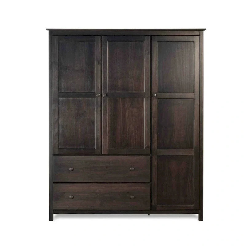 Armario de madera Shaker de 3 puertas Grain Wood Furniture - 60x72x22