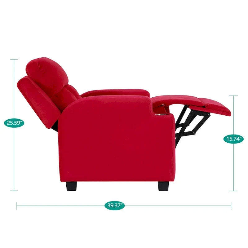 Sillón Reclinable Deluxe para Niños con Reposapiés, Reposacabezas y 2 Portavasos, Reclinable Infantil de Microfibra para Mayores de 3 Años