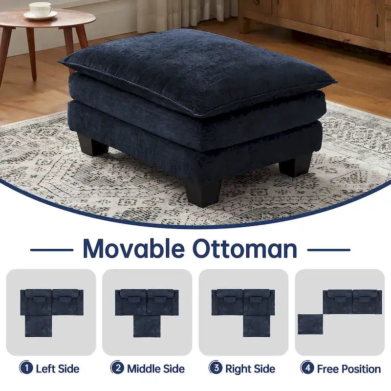 Sofá seccional modular, sofá seccional Cloud cómodo con otomana, sofá cama de asiento profundo para sala de estar