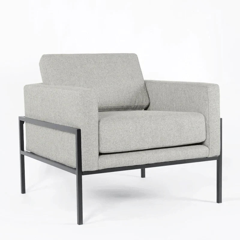 Sillón tapizado moderno HomePop con estructura de metal