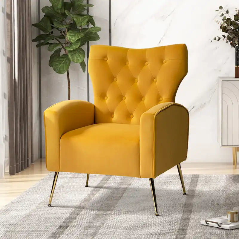 Sillón Abadiana Acolchado con Base Metálica