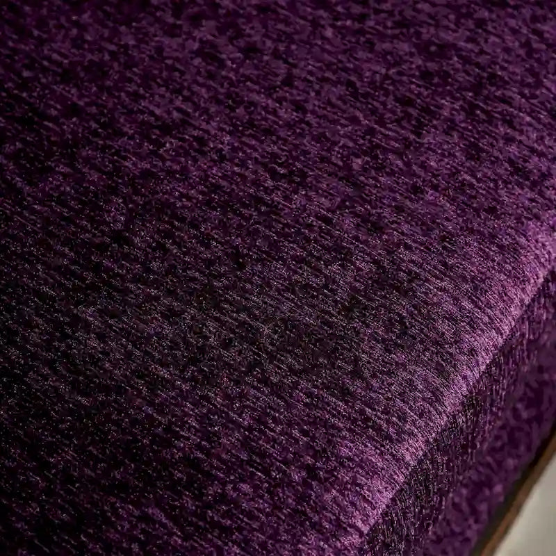 Sofá de dos plazas tradicional Grendel de chenilla morada con reposabrazos enrollados de Furniture of America