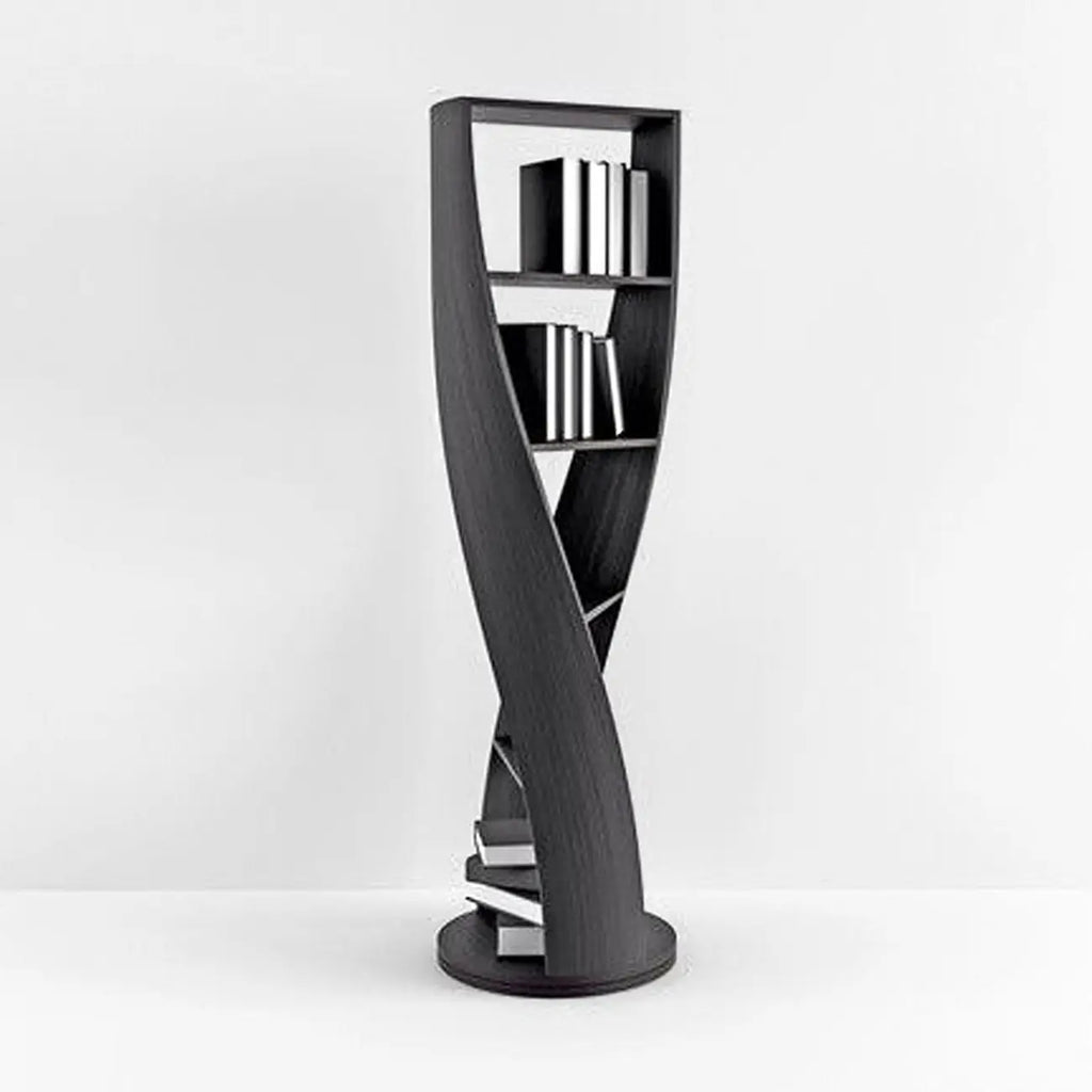 Estantería vertical de madera de 5 niveles con forma de reloj de arena contemporáneo