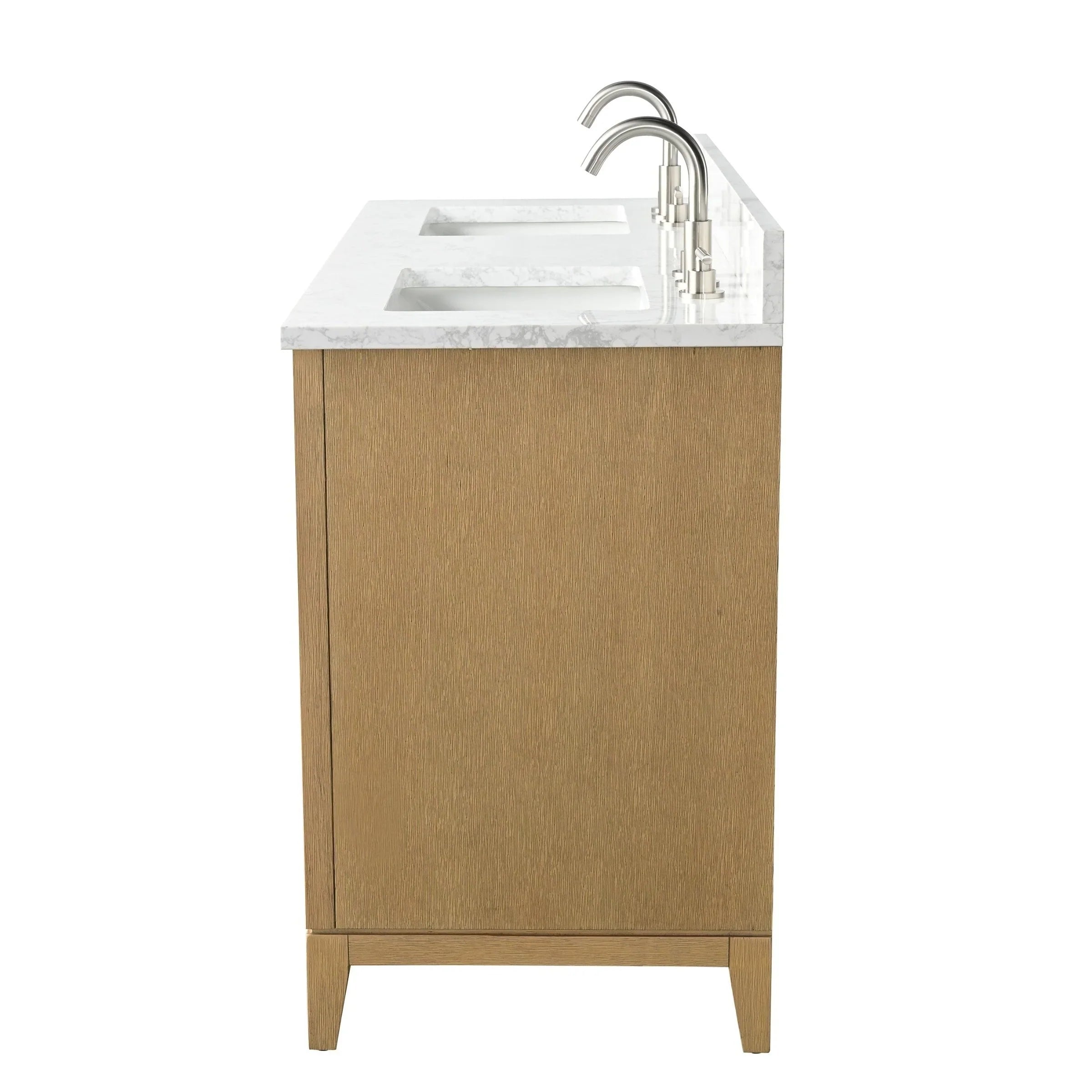 Mueble de baño Vanity Art con lavabo de cerámica y encimera de mármol de ingeniería