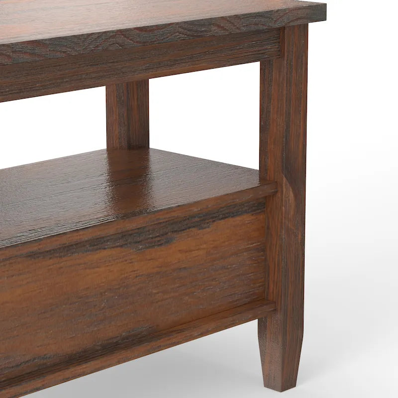 WYNDENHALL Norfolk Mesa auxiliar estrecha rectangular de madera maciza, estilo de transición, 14 pulgadas de ancho - 14 pulgadas de ancho