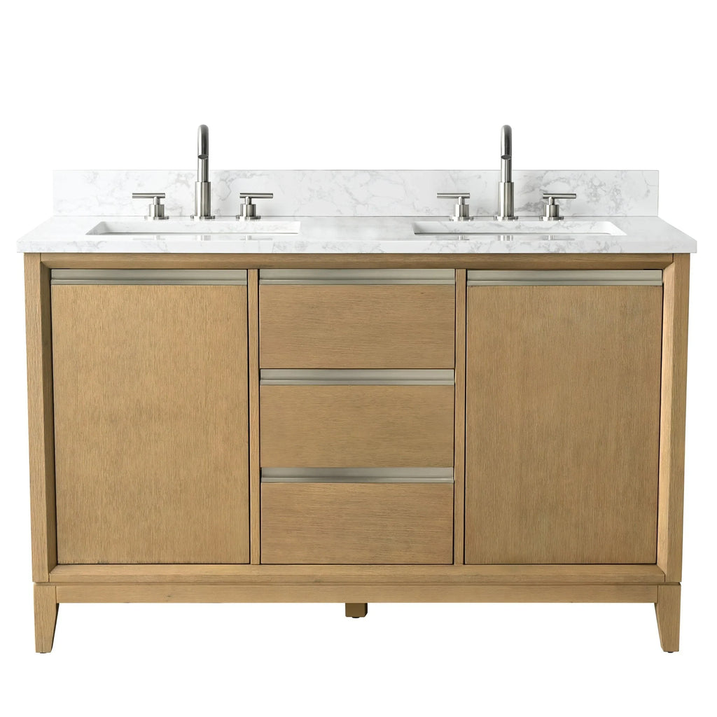 Mueble de baño Vanity Art con lavabo de cerámica y encimera de mármol de ingeniería