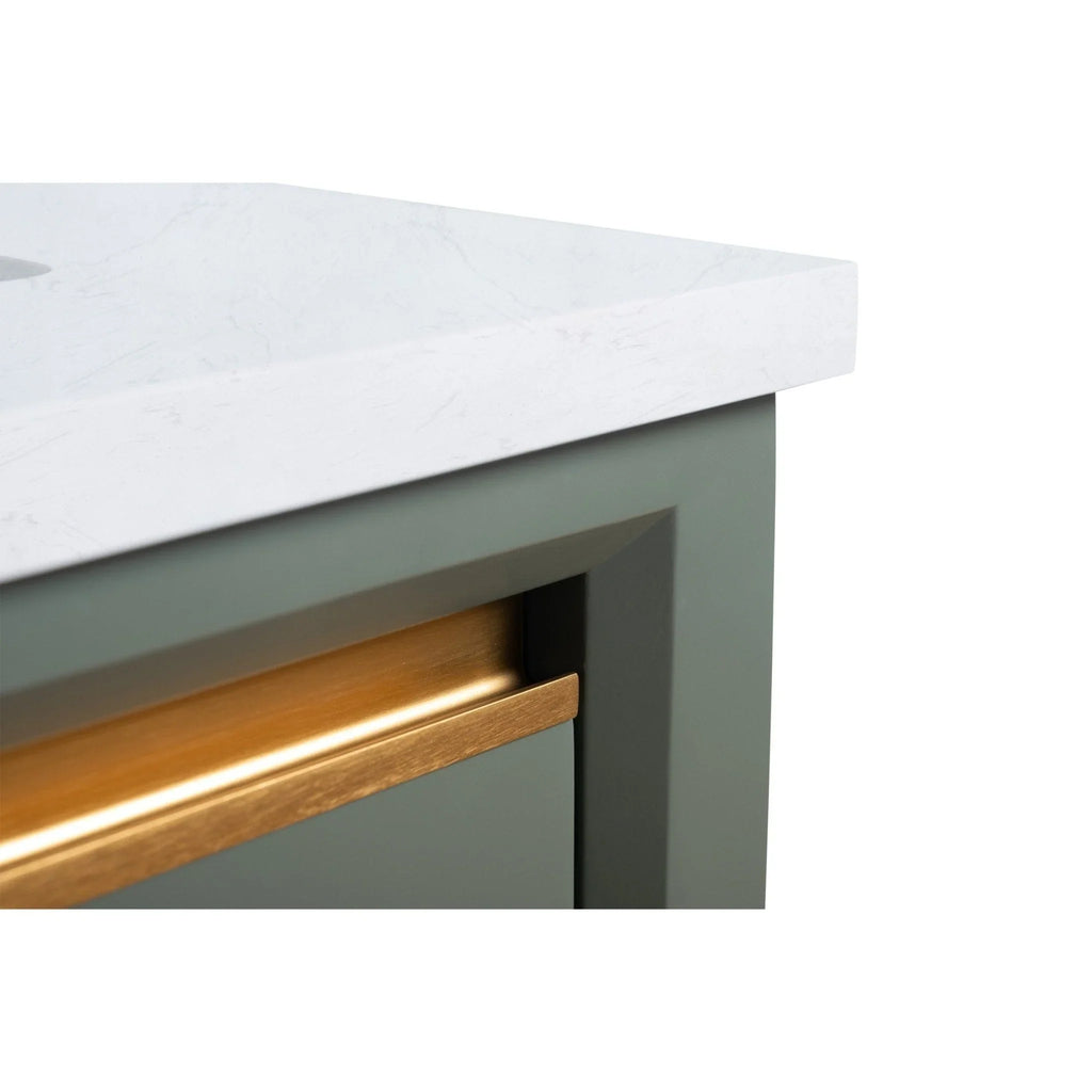 Mueble de baño Vanity Art con lavabo de cerámica y encimera de mármol de ingeniería