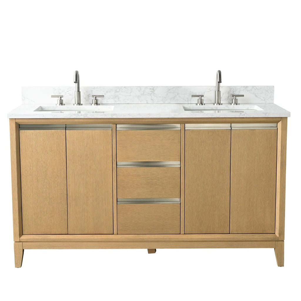 Mueble de baño Vanity Art con lavabo de cerámica y encimera de mármol de ingeniería