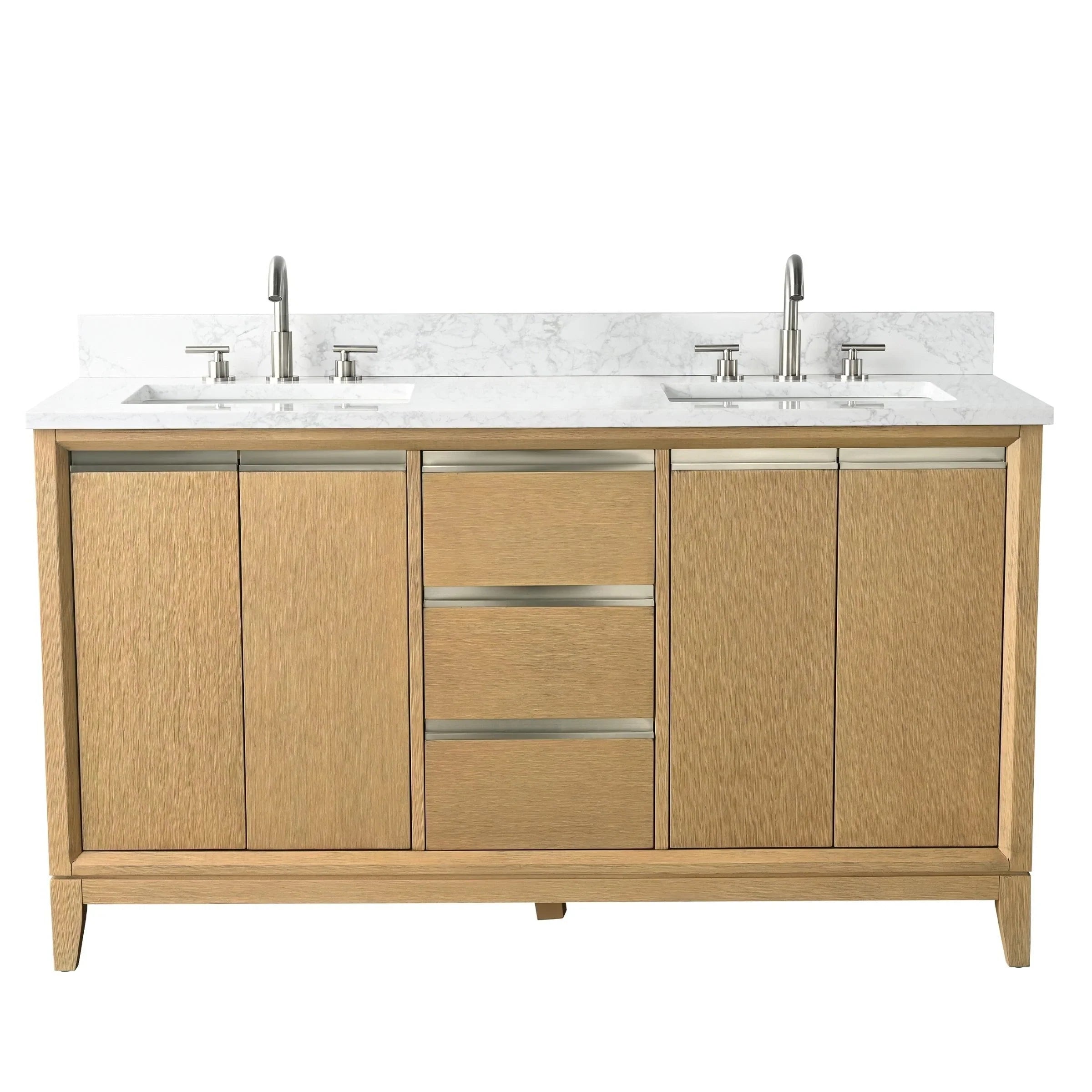 Mueble de baño Vanity Art con lavabo de cerámica y encimera de mármol de ingeniería
