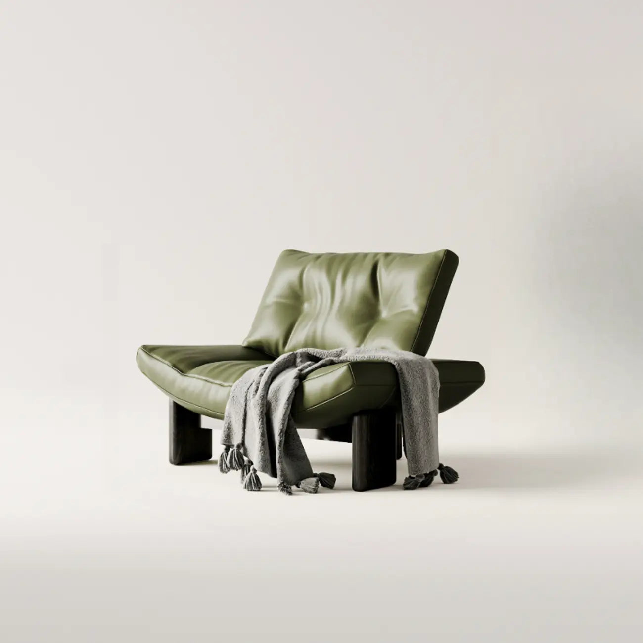 Sillón decorativo de chenilla sin brazos, tapizado, negro contemporáneo
