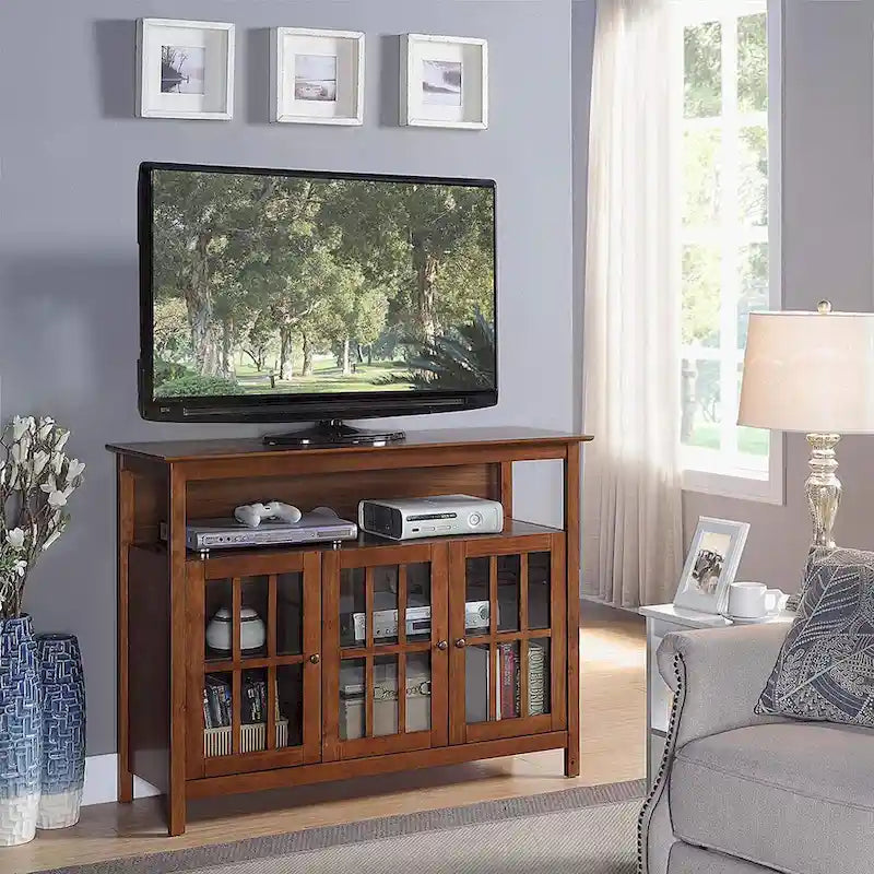 Mueble de TV de Lujo Big Sur de Convenience Concepts con Armarios de Almacenamiento y Estante para Televisores de hasta 55 Pulgadas