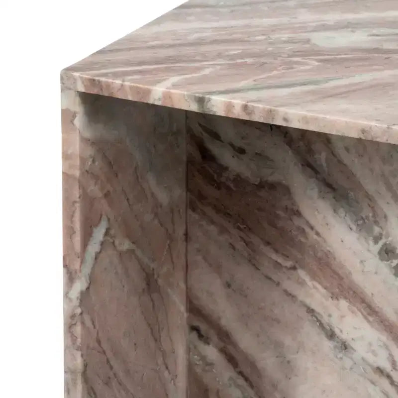 Elegante tavolino, tavolino laterale o piccolo comodino per l'arredamento della casa - Tavolino d'appoggio quadrato in marmo perfetto per l'arredamento della camera da letto o del soggiorno