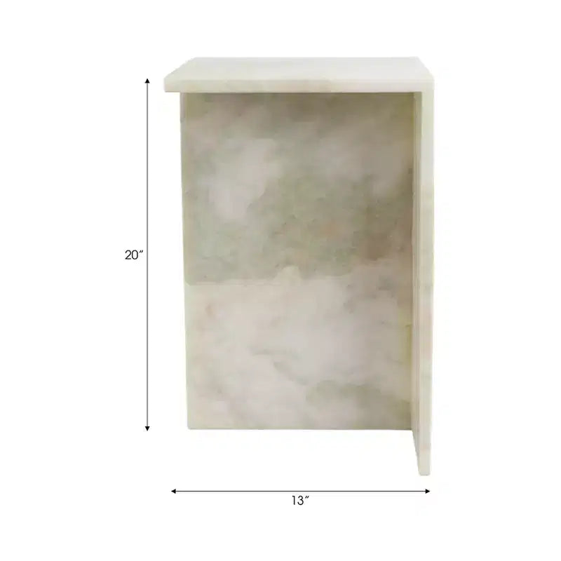 Elegante tavolino, tavolino laterale o piccolo comodino per l'arredamento della casa - Tavolino d'appoggio quadrato in marmo perfetto per l'arredamento della camera da letto o del soggiorno