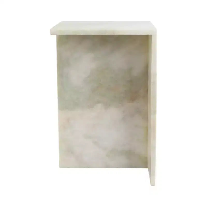 Elegante tavolino, tavolino laterale o piccolo comodino per l'arredamento della casa - Tavolino d'appoggio quadrato in marmo perfetto per l'arredamento della camera da letto o del soggiorno