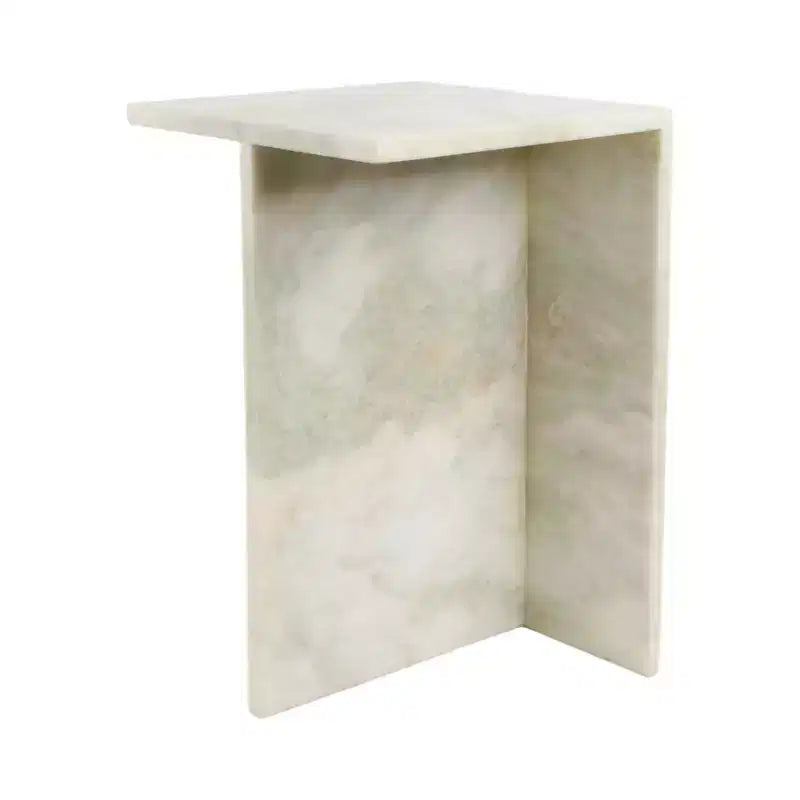 Elegante tavolino, tavolino laterale o piccolo comodino per l'arredamento della casa - Tavolino d'appoggio quadrato in marmo perfetto per l'arredamento della camera da letto o del soggiorno