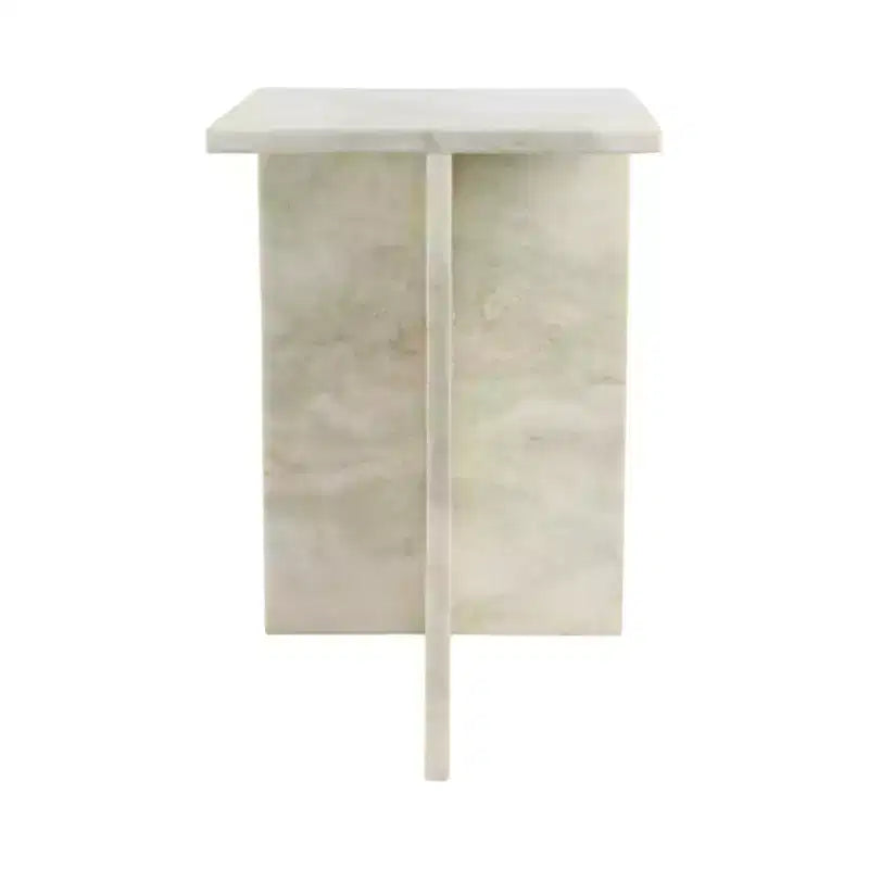 Elegante tavolino, tavolino laterale o piccolo comodino per l'arredamento della casa - Tavolino d'appoggio quadrato in marmo perfetto per l'arredamento della camera da letto o del soggiorno