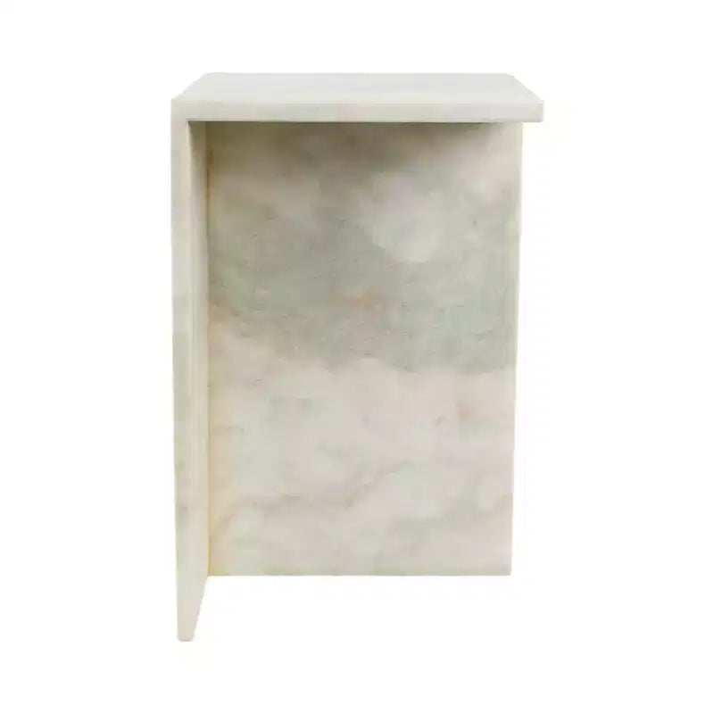 Elegante tavolino, tavolino laterale o piccolo comodino per l'arredamento della casa - Tavolino d'appoggio quadrato in marmo perfetto per l'arredamento della camera da letto o del soggiorno