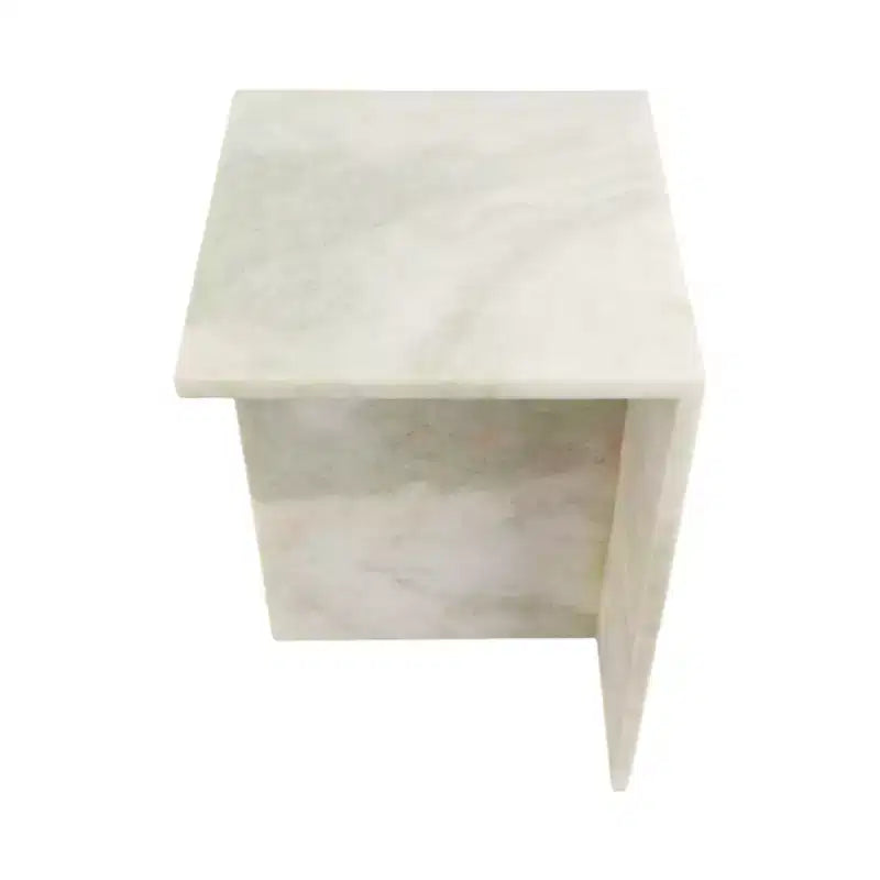 Elegante tavolino, tavolino laterale o piccolo comodino per l'arredamento della casa - Tavolino d'appoggio quadrato in marmo perfetto per l'arredamento della camera da letto o del soggiorno