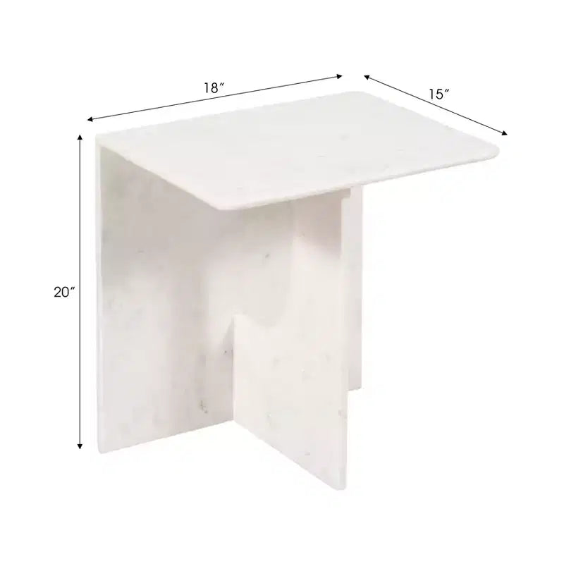 Elegante tavolino, tavolino laterale o piccolo comodino per l'arredamento della casa - Tavolino d'appoggio quadrato in marmo perfetto per l'arredamento della camera da letto o del soggiorno