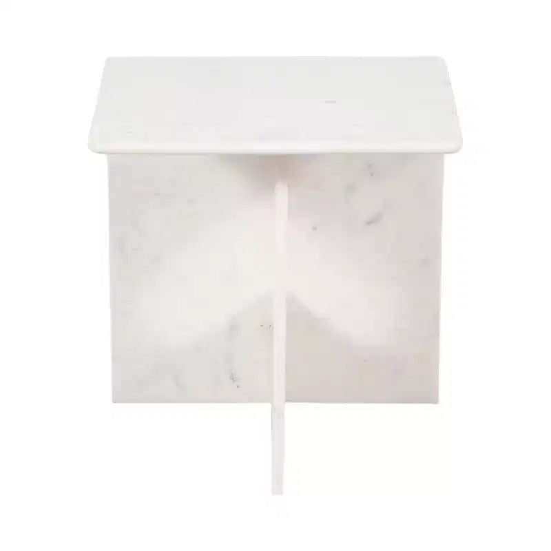 Elegante tavolino, tavolino laterale o piccolo comodino per l'arredamento della casa - Tavolino d'appoggio quadrato in marmo perfetto per l'arredamento della camera da letto o del soggiorno