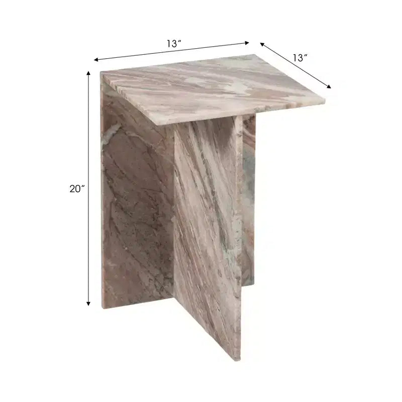 Elegante tavolino, tavolino laterale o piccolo comodino per l'arredamento della casa - Tavolino d'appoggio quadrato in marmo perfetto per l'arredamento della camera da letto o del soggiorno