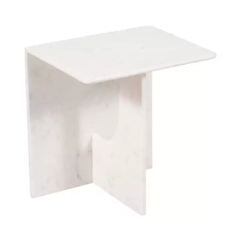 Elegante tavolino, tavolino laterale o piccolo comodino per l'arredamento della casa - Tavolino d'appoggio quadrato in marmo perfetto per l'arredamento della camera da letto o del soggiorno
