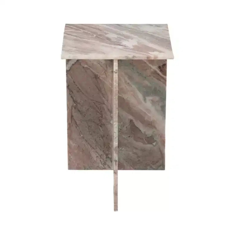 Elegante tavolino, tavolino laterale o piccolo comodino per l'arredamento della casa - Tavolino d'appoggio quadrato in marmo perfetto per l'arredamento della camera da letto o del soggiorno