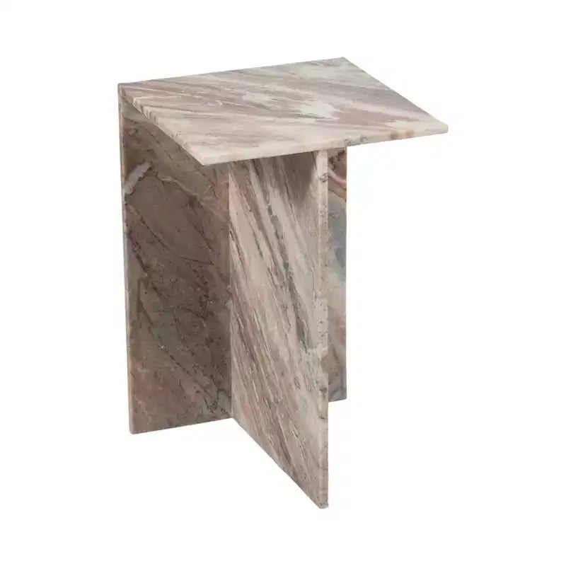 Elegante tavolino, tavolino laterale o piccolo comodino per l'arredamento della casa - Tavolino d'appoggio quadrato in marmo perfetto per l'arredamento della camera da letto o del soggiorno