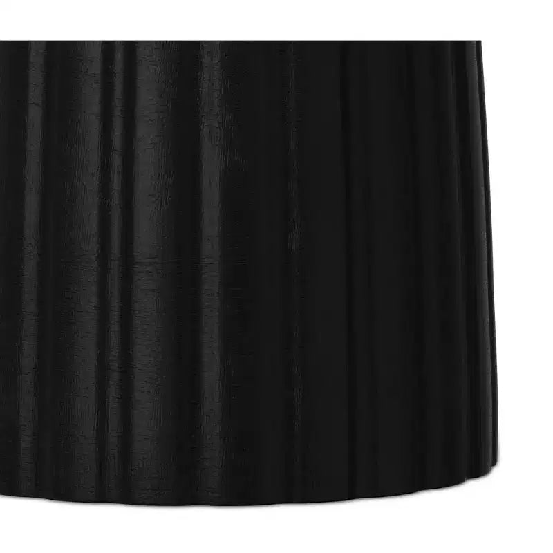Tavolino d'appoggio/laterale a strisce in legno massello di mango da 33 cm – Finitura nera contemporanea