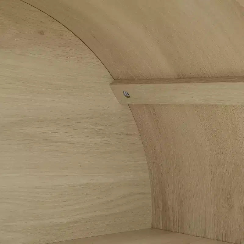 Pensile a muro moderno da 70" con ante in vetro - Credenza per cucina e sala da pranzo, finitura naturale