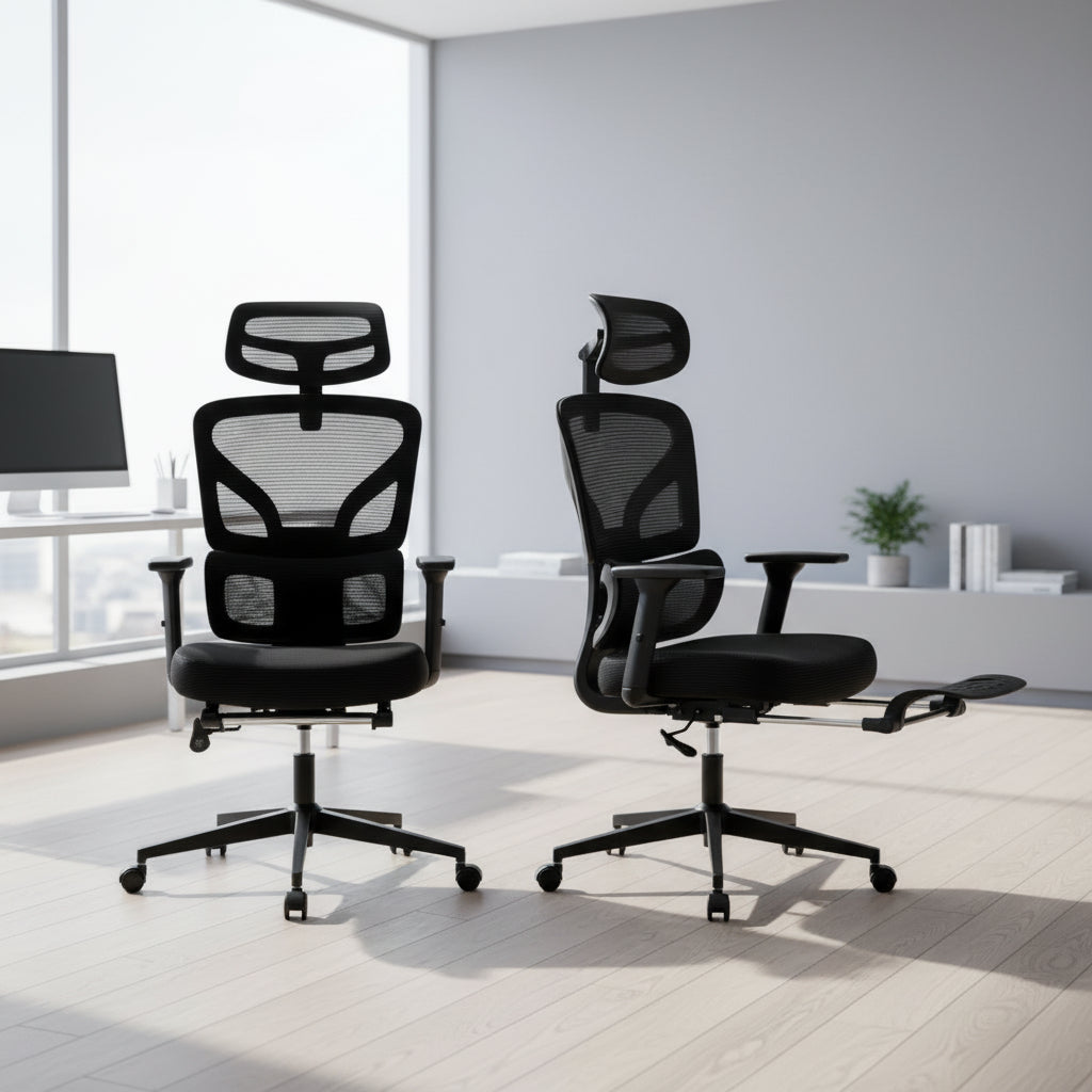 Sedia da ufficio ergonomica con poggiapiedi regolabile e supporto lombare, sedia da scrivania ad alto schienale per ufficio, sedia da gaming in rete con braccioli 3D, poggiatesta