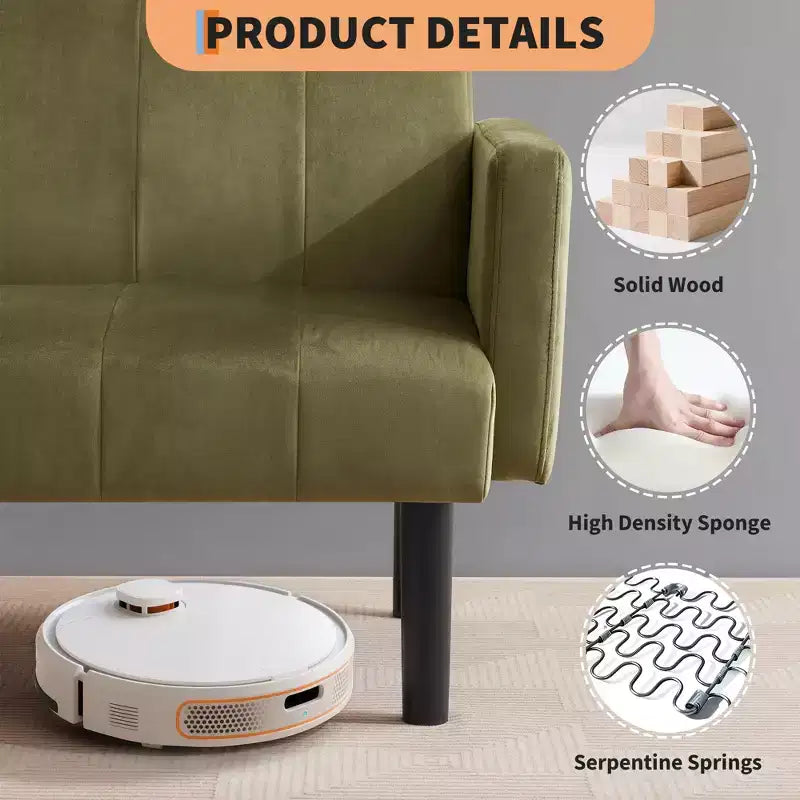 Divano Letto, Divano Futon Reclinabile a 3 Posti, Divano Letto Convertibile Moderno in Tessuto, Perfetto per Soggiorno, Camera da Letto e Appartamento