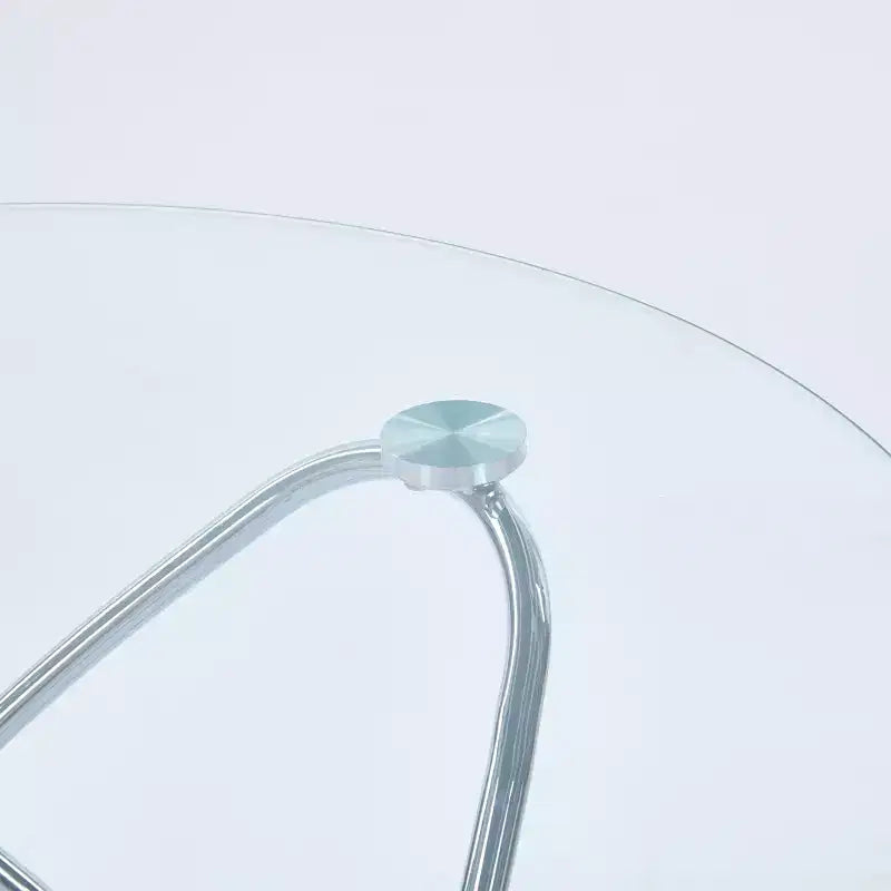 Tavolo da Pranzo con Gambe in Metallo Cromato e Piano in Vetro Temperato, Design Moderno Salvaspazio per Cucina o Soggiorno