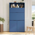 Credenza da cucina con dispensa a 69", piano di lavoro pieghevole e presa di corrente