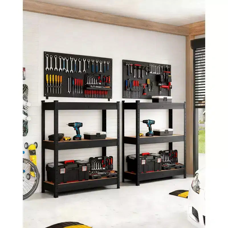 Scaffali per Garage ad Alta Resistenza, Scaffali Portaoggetti Regolabili a 3 Livelli, Carico 600 kg, Scaffali Portaoggetti per Garage, Scaffale Metallico per Deposito