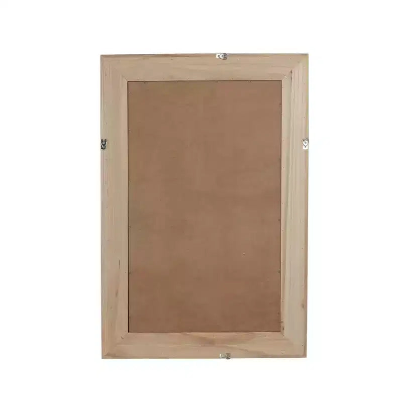 Specchio Decorativo Rettangolare in Rattan con Cornice in Legno Massello - Stile Rustico, Bagno e Ingresso