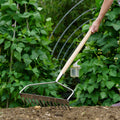 Rastrello per Terreno a Manico Lungo in Acciaio Inossidabile per la Coltivazione del Giardino