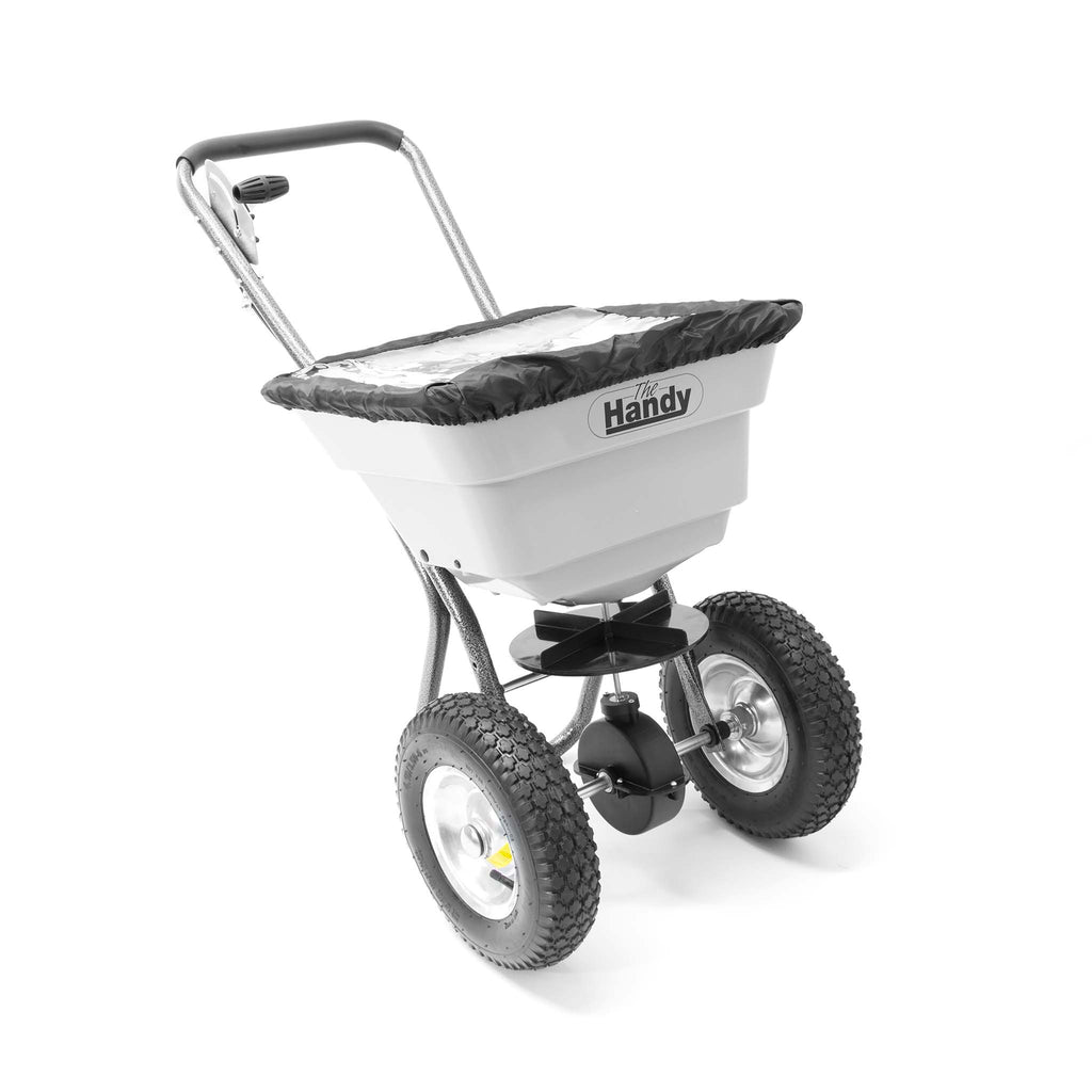 Spandiconcime a spinta da 36 kg con ruote pneumatiche, colore verde
