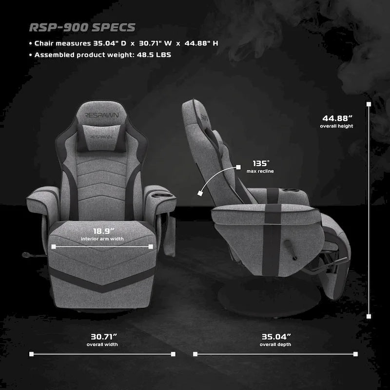 Sillón reclinable para videojuegos - Silla de juego reclinable con reposapiés