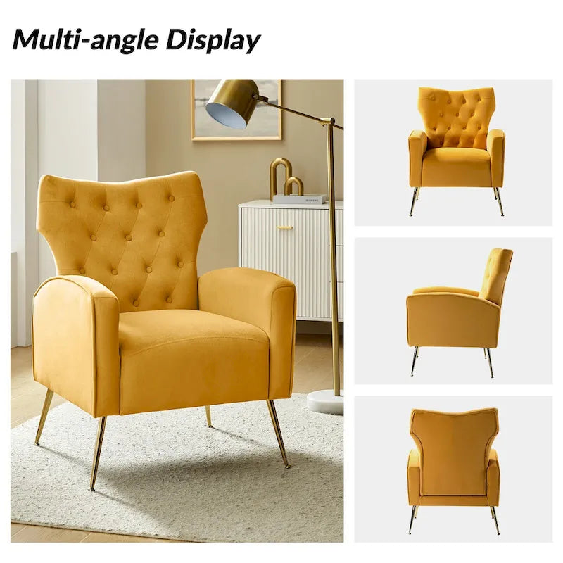 Sillón Abadiana Acolchado con Base Metálica