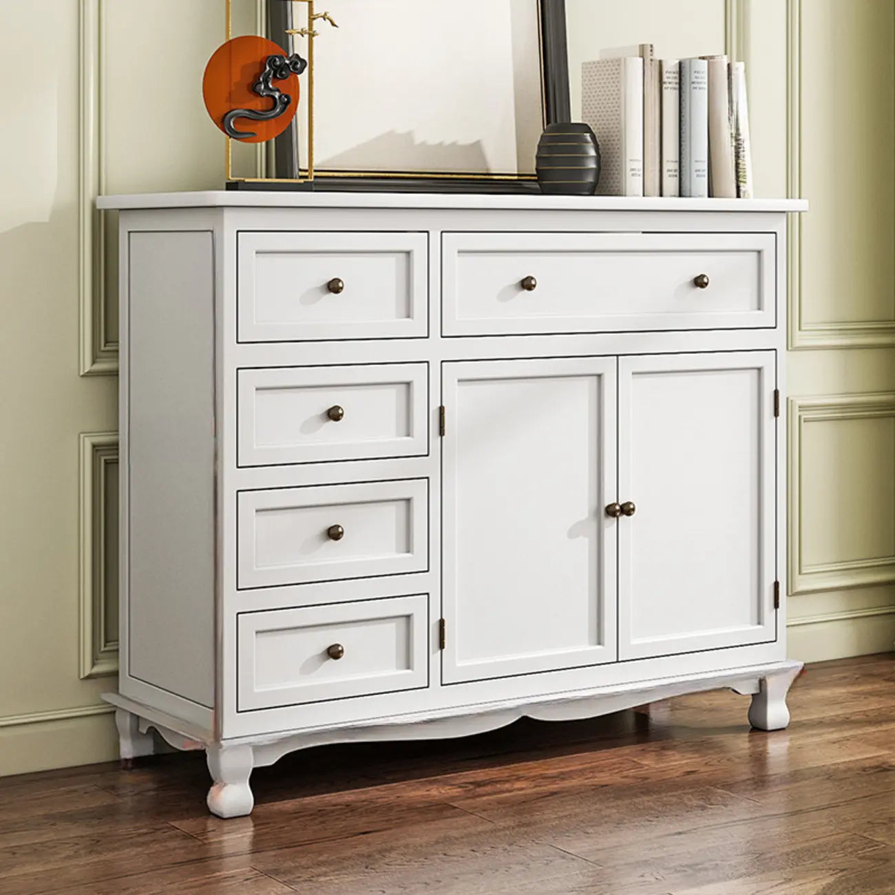 Mueble auxiliar rústico de madera marrón para almacenamiento en la sala de estar