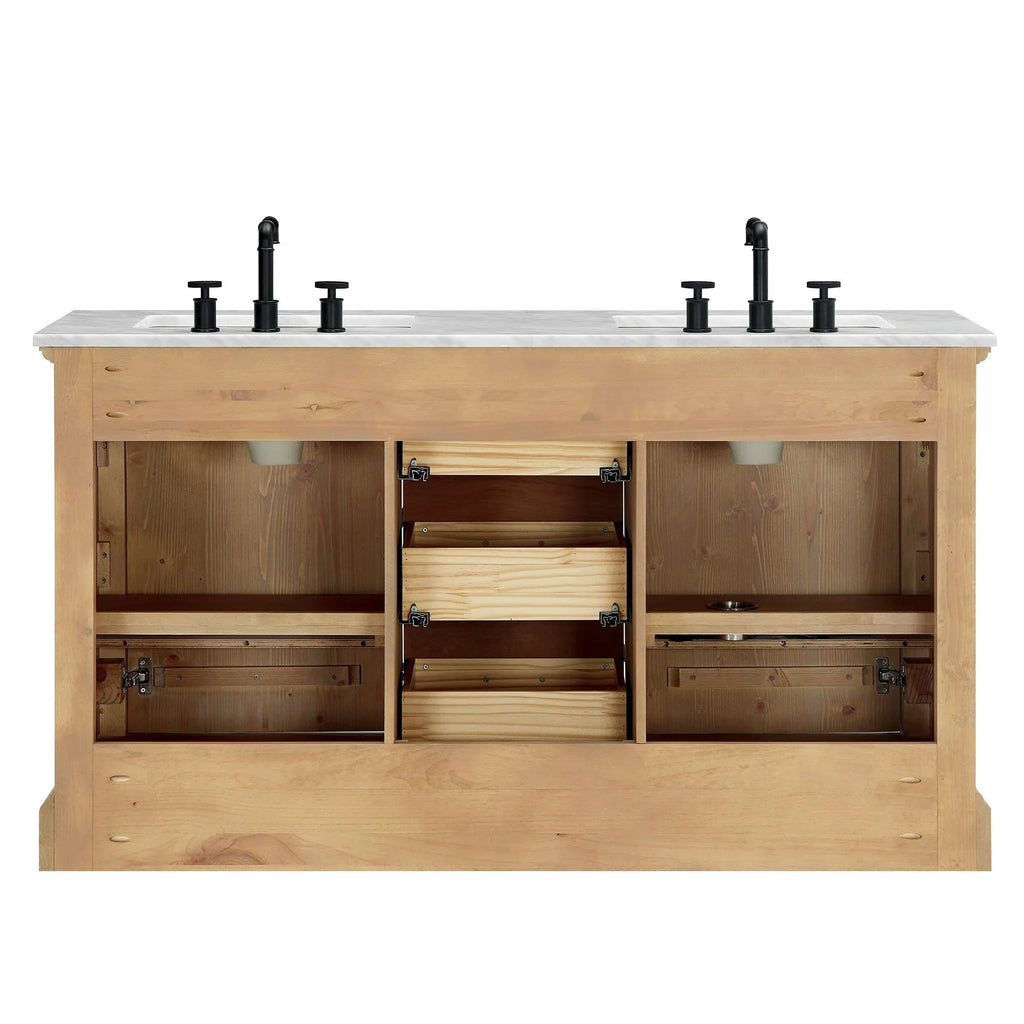 Mueble de baño Hervas con encimera de mármol natural sin espejo