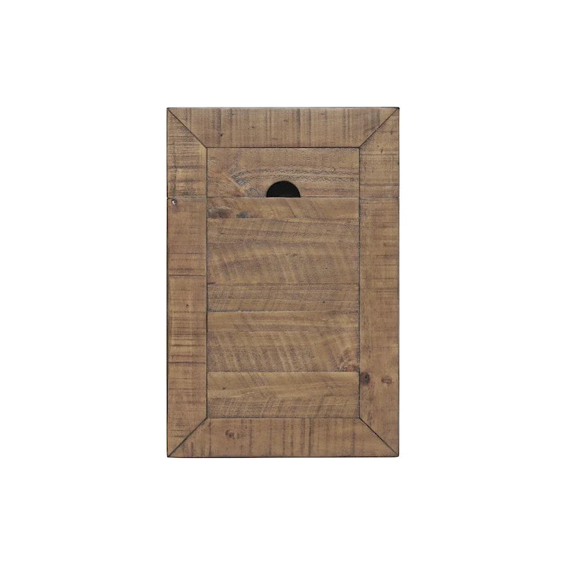 Mesa auxiliar Monterey de madera maciza con tomas de corriente ocultas