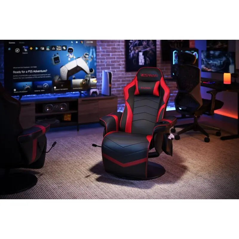 Sillón reclinable para videojuegos - Silla de juego reclinable con reposapiés